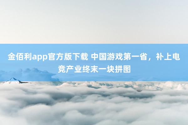 金佰利app官方版下载 中国游戏第一省，补上电竞产业终末一块拼图
