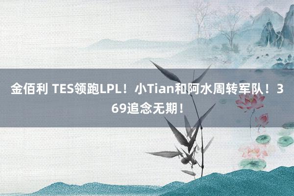 金佰利 TES领跑LPL！小Tian和阿水周转军队！369追念无期！